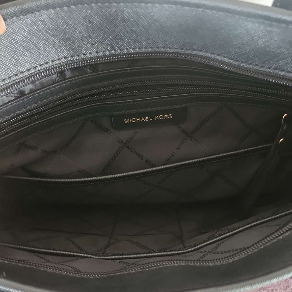 Michael Kors Black and Tan Animal Print Tote - Picture 2 of 6